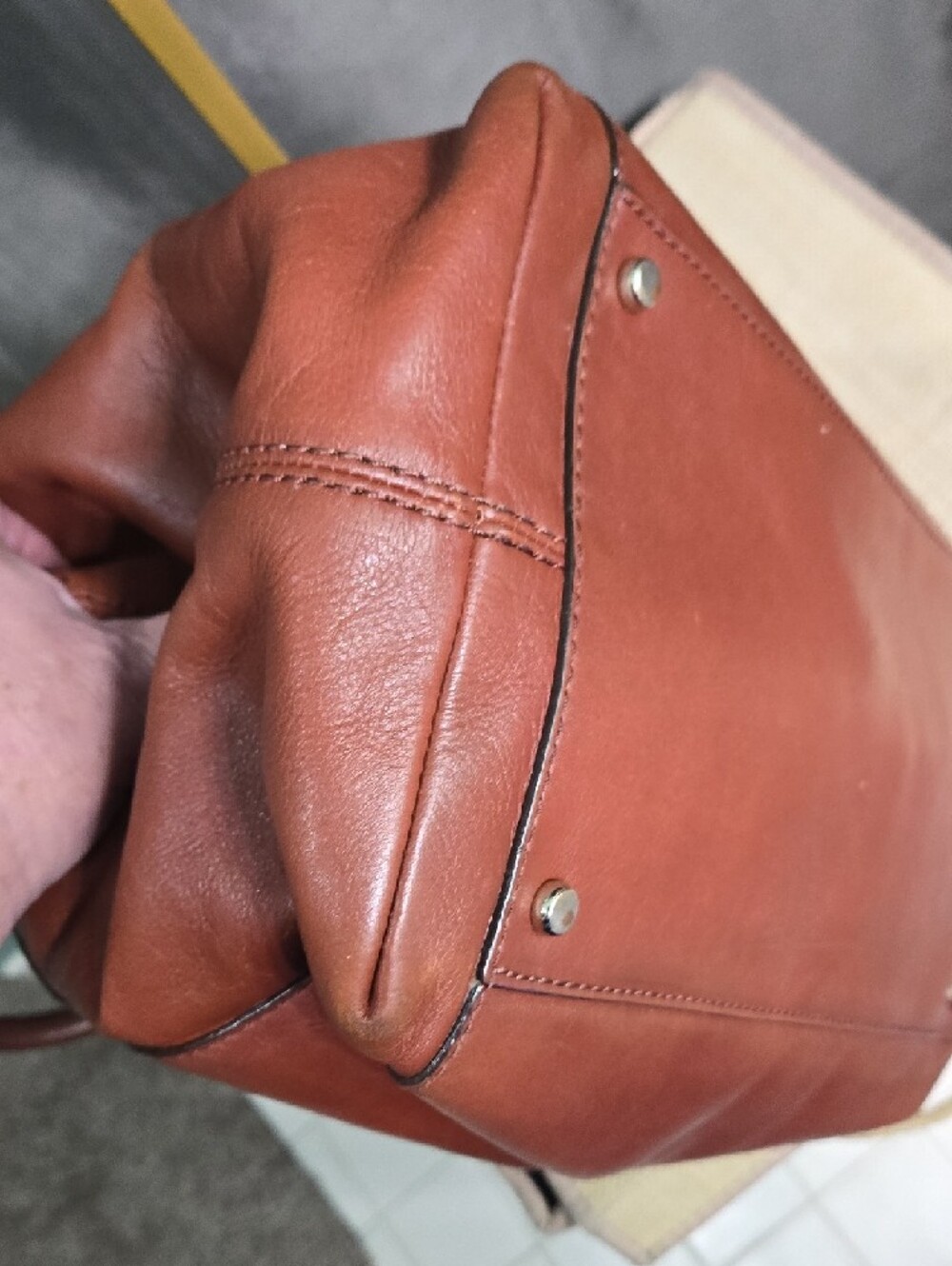 kate spade Vintage Brown Leather Satchel - Picture 6 of 13